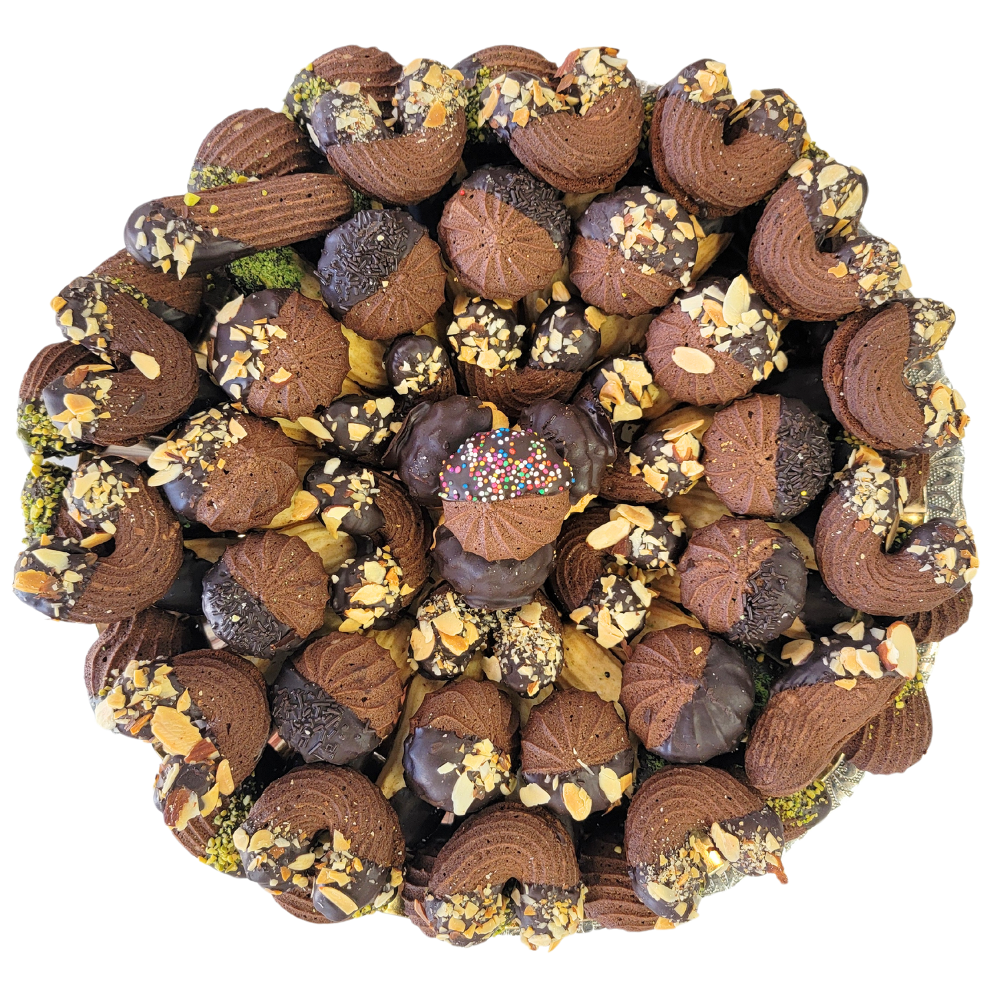 Chocolate Petit Four Round Tray